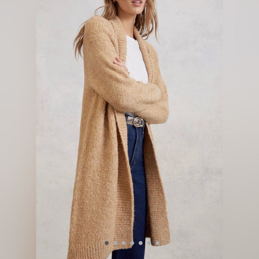 Anthropologie Lilla Longline Open Front Chunky Cardigan Sweater